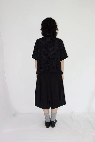 [2 colors] Polka Dot Frill Blouse
