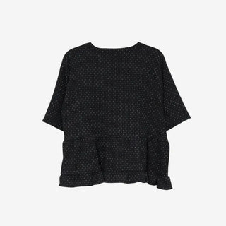 [2 colors] Polka Dot Frill Blouse