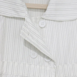 [2 colors] Roche Stripe Shirt Blouse