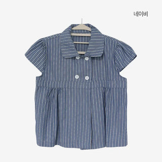 [2 colors] Roche Stripe Shirt Blouse