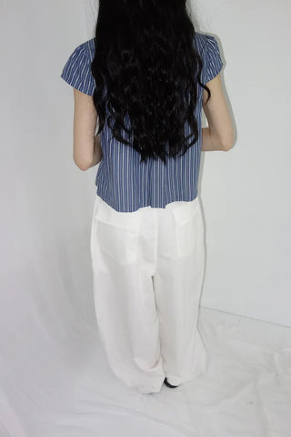 [2 colors] Roche Stripe Shirt Blouse
