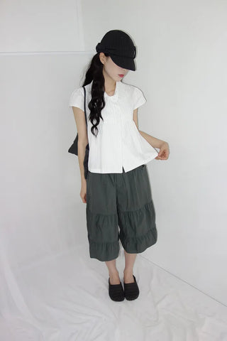 [2 colors] Roche Stripe Shirt Blouse