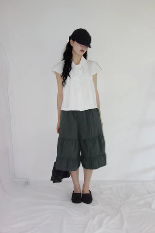 [2 colors] Roche Stripe Shirt Blouse