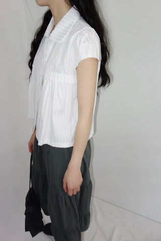 [2 colors] Roche Stripe Shirt Blouse