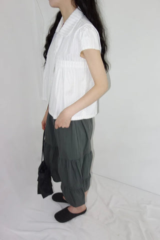 [2 colors] Roche Stripe Shirt Blouse