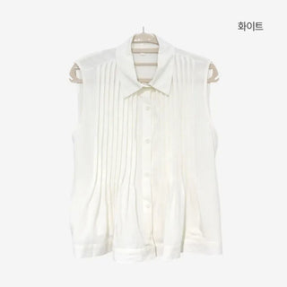 [3 colors] Rem Pintuck Sleeveless Blouse