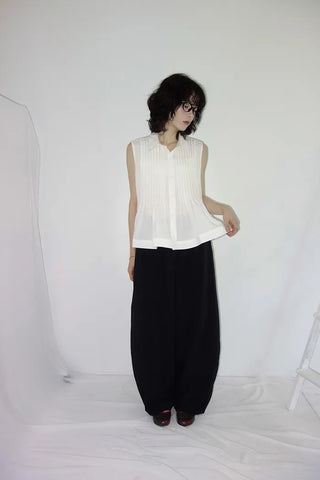 [3 colors] Rem Pintuck Sleeveless Blouse