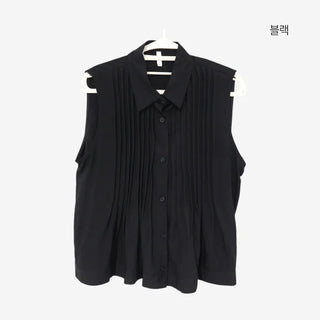 [3 colors] Rem Pintuck Sleeveless Blouse