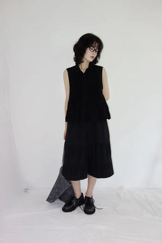 [3 colors] Rem Pintuck Sleeveless Blouse