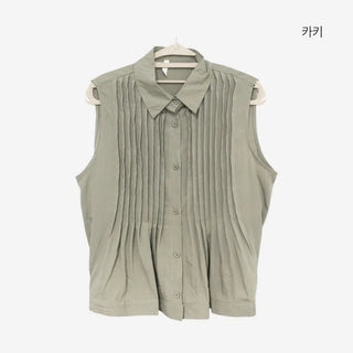 [3 colors] Rem Pintuck Sleeveless Blouse