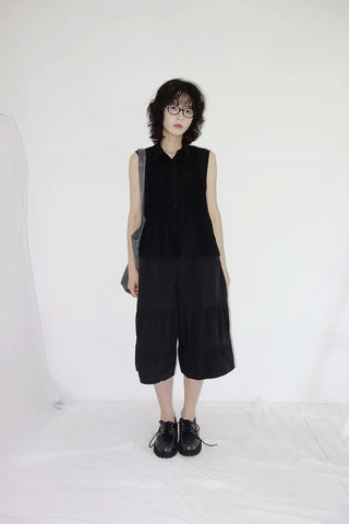 [3 colors] Rem Pintuck Sleeveless Blouse