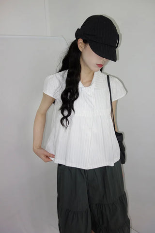 [3 colors] Tiered Can-Can Wide Bermuda Pants