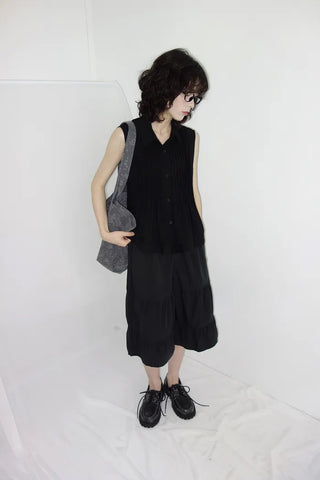 [3 colors] Tiered Can-Can Wide Bermuda Pants