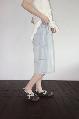 [3 colors] Denim Carpenter Bermuda Pants