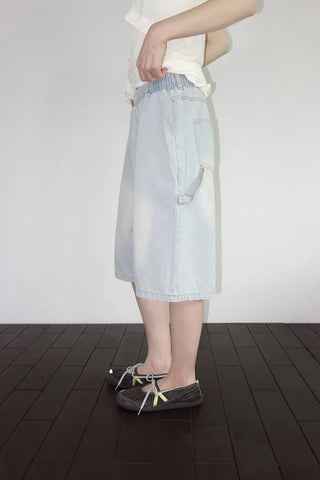 [3 colors] Denim Carpenter Bermuda Pants