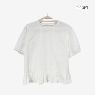 Desha Lace Frill Puff Blouse