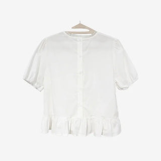 Desha Lace Frill Puff Blouse