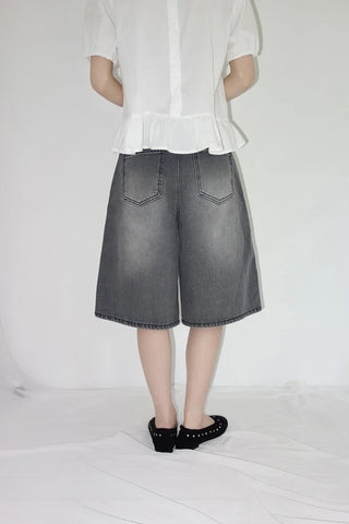 Posen Denim Wide Bermuda Pants