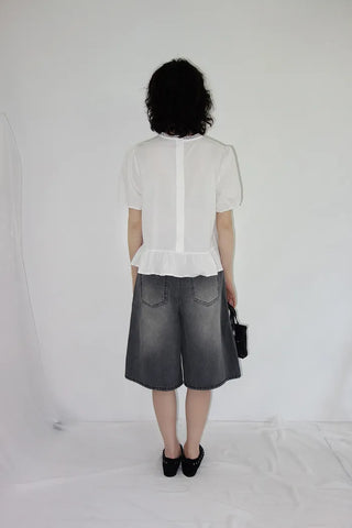 Posen Denim Wide Bermuda Pants