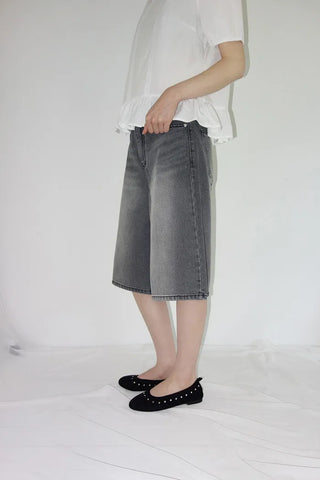 Posen Denim Wide Bermuda Pants
