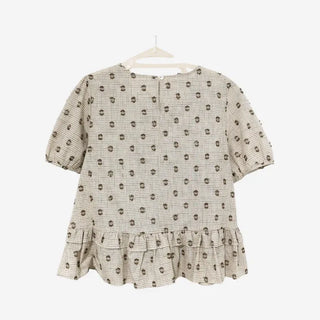 [2 colors] Rashido Dot Check Blouse
