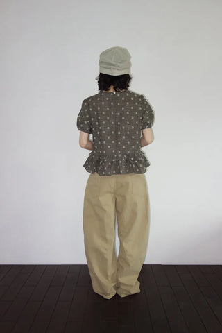 [2 colors] Rashido Dot Check Blouse