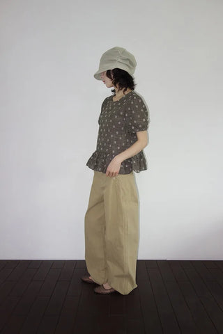 [2 colors] Rashido Dot Check Blouse