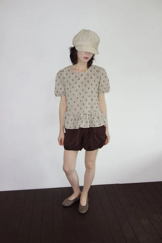 [2 colors] Rashido Dot Check Blouse