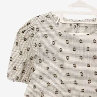 [2 colors] Rashido Dot Check Blouse