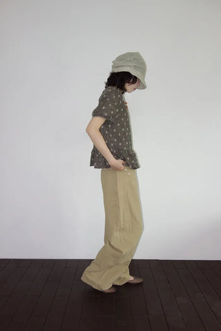 [2 colors] Rashido Dot Check Blouse