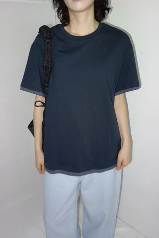 [4 colors] Layered Color Short-Sleeve T-Shirt