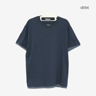 [4 colors] Layered Color Short-Sleeve T-Shirt