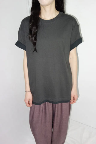 [4 colors] Layered Color Short-Sleeve T-Shirt