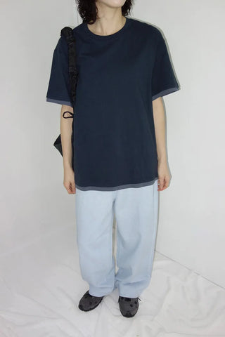 [4 colors] Layered Color Short-Sleeve T-Shirt