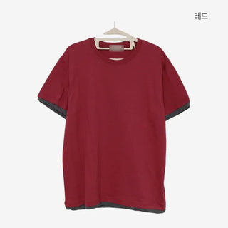 [4 colors] Layered Color Short-Sleeve T-Shirt