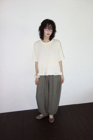 [4 colors] Creton Banding Balloon Pants