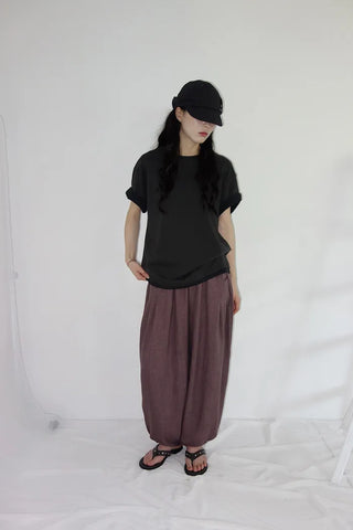 [4 colors] Creton Banding Balloon Pants