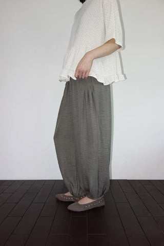 [4 colors] Creton Banding Balloon Pants