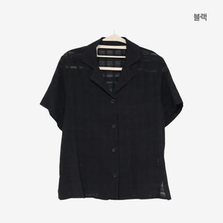 [2 colors] Clérie Jacquard Short-Sleeve Shirt