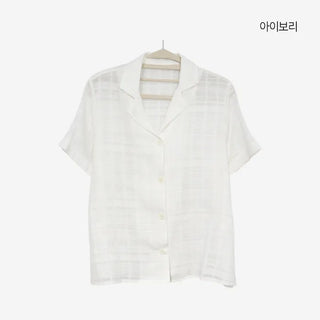 [2 colors] Clérie Jacquard Short-Sleeve Shirt