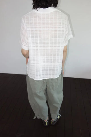 [2 colors] Clérie Jacquard Short-Sleeve Shirt