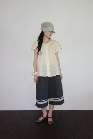 [3 colors] Hamellow Fit Shirred Blouse