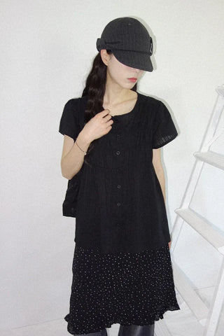 [3 colors] Hamellow Fit Shirred Blouse