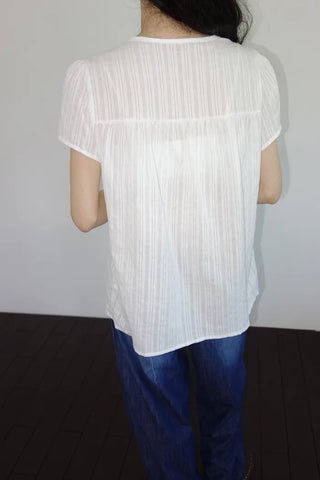 [3 colors] Hamellow Fit Shirred Blouse