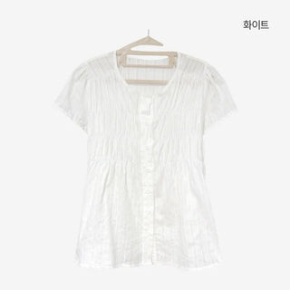 [3 colors] Hamellow Fit Shirred Blouse