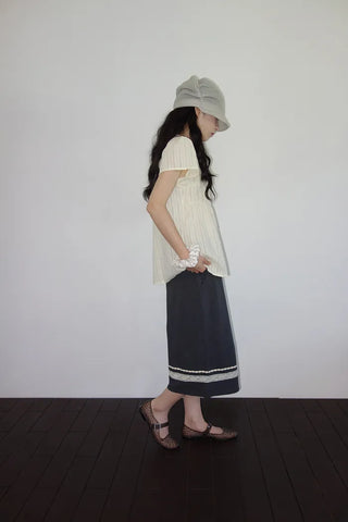 [3 colors] Hamellow Fit Shirred Blouse