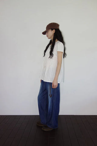 [3 colors] Hamellow Fit Shirred Blouse