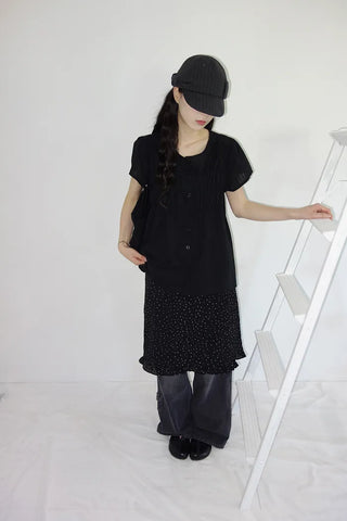 [3 colors] Hamellow Fit Shirred Blouse