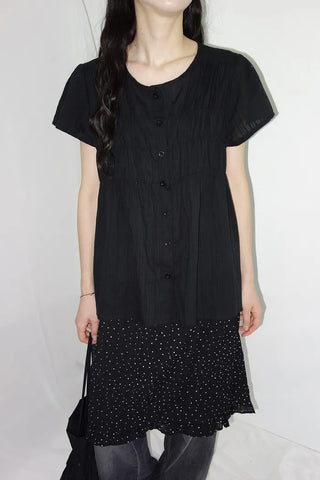 [3 colors] Hamellow Fit Shirred Blouse