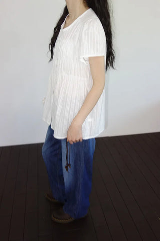 [3 colors] Hamellow Fit Shirred Blouse